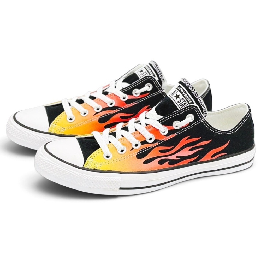Converse Chuck Taylor All Star Flame Shoes Mens 10 Womens 12 Low Top 166259C NIB